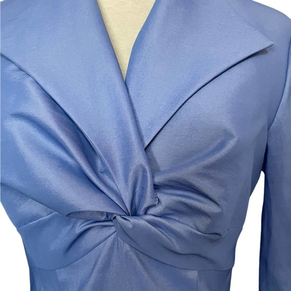 CACHET Formal Vintage Knot Front Blue Top Size 6 - Picture 6 of 10